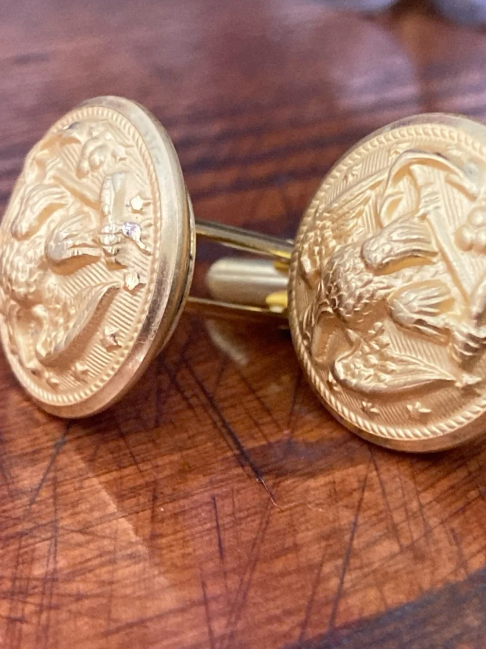 Vintage U.S. Navy Eagle Anchor Scovill Cufflinks – Rolled Gold Handmade